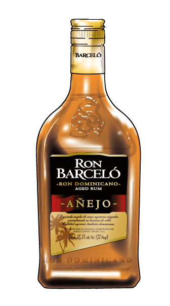 Botella Ron Barceló dibujo